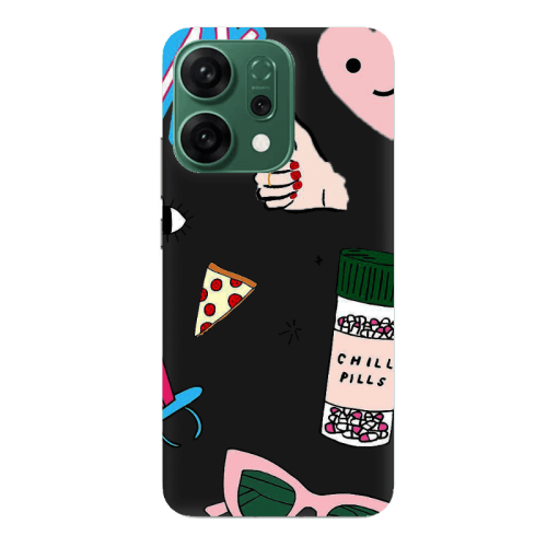 Oppo RENO 14 Chill Black Colored Silicone TPU Θήκη